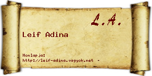 Leif Adina névjegykártya